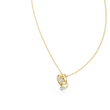 Abstract Swirl Petal Layering Pendant with Round Moissanite Diamond - View 4