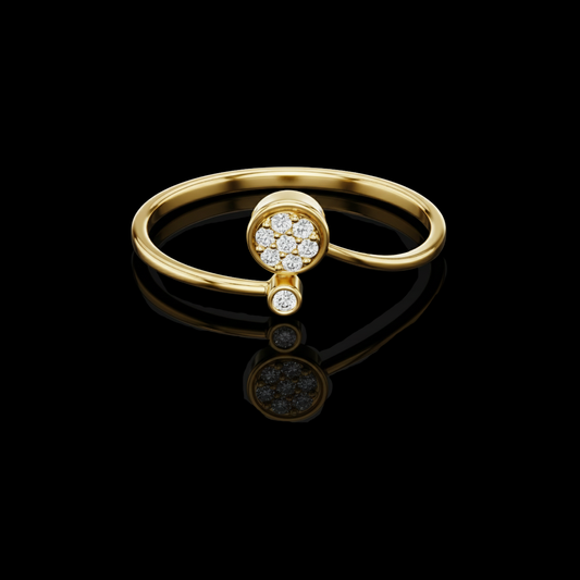 Round Moissanite Diamond Bezel Set Cluster Anniversary Ring