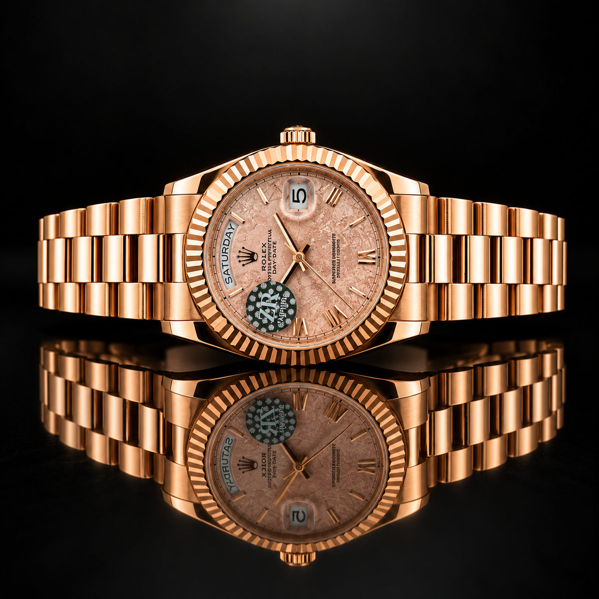 Luxury Gold & Rose Gold Day and Date Watches with Elegant Color Dials - view 2