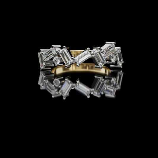 Baguette & Round Cut Lab Diamond Eternity Ring Wedding Band