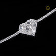 Baguette and Round Moissanite Diamond Elegant Heart shaped Bracelet - View 3