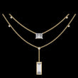 Layered Emerald Cut Moissanite Pendant Y Necklace