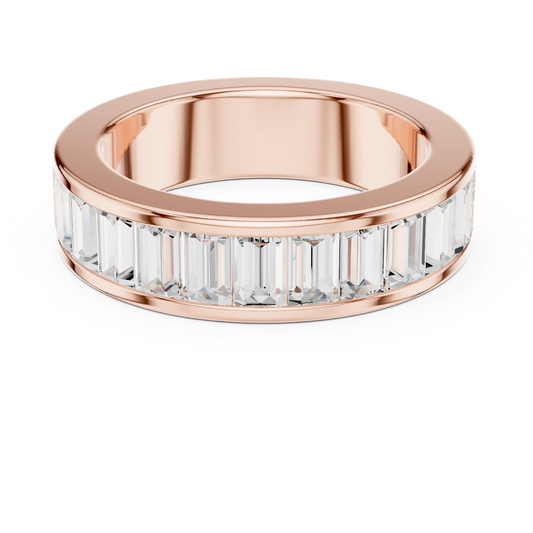 Emerald Cut Lab Diamond Channel Set Wedding Band - View 2