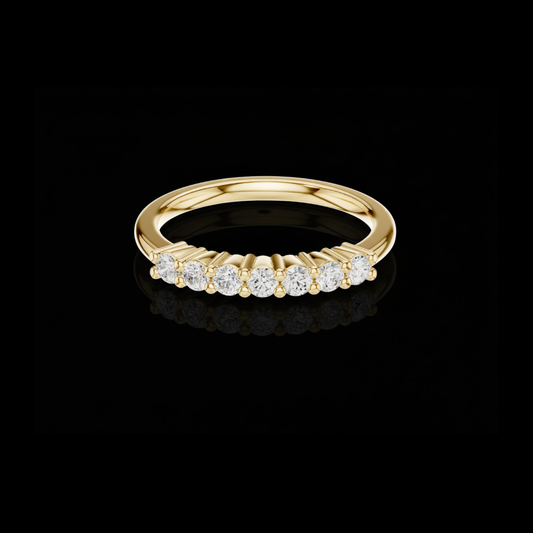 Round Cut Lab Diamond Half Eternity Bar Set Wedding Band