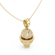 Sports Theme Ball Motif Charm Pendant with Round Moissanite Diamond - View 4