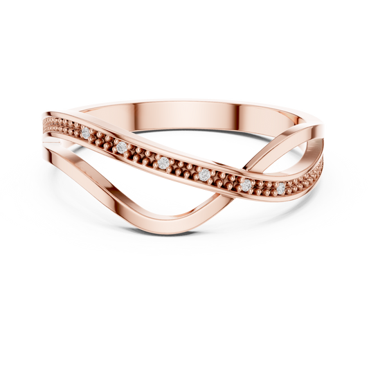Criss Cross Pave Moissanite Diamond Infinity Ring - View 2
