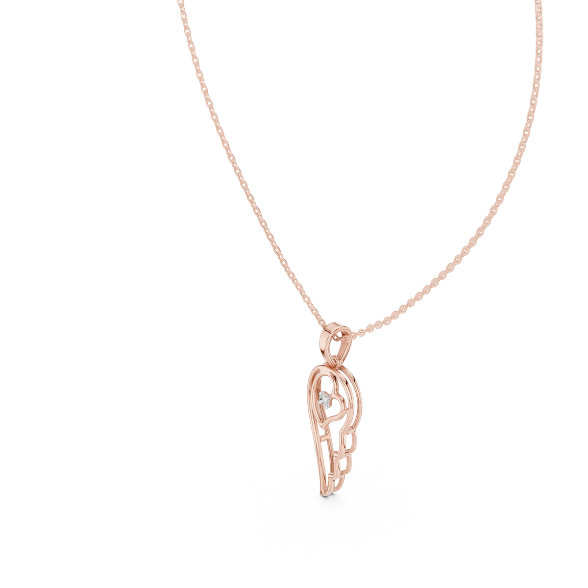 Abstract Spiritual Silhouette Charm Pendant with Round Moissanite Diamond - View 11