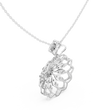 Floret Pattern Layering Pendant with Round Lab Grown Diamond - View 9