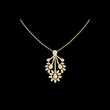 Floral Drop Pendant with Round Moissanite Diamond