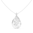 Teardrop Shape Leaf Inspired Round Moissanite Pendant - View 3