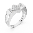 Round Cut Moissanite Diamond Men's Architectural Vertical Pave Pillar Wedding Ring - View 6