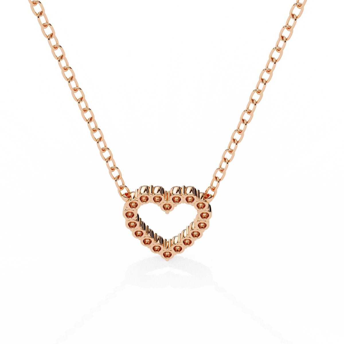 Romantic Love Motif Pendant with Round Lab Grown Diamond - View 9