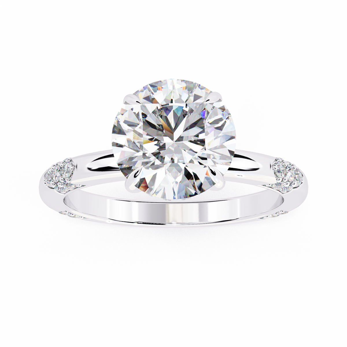 Diamond ring with a large central gemstone 