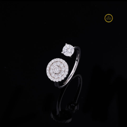 Halo Bypass Ring with Round Lab Diamond - View 2