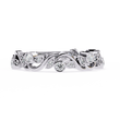 Round Moissanite Diamond Bezel Set Diamond Vine Design Band - View 4