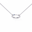 Round Cut Lab Grown Diamond Open Circle Halo Pendant - View 10