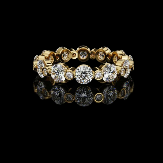 Round Brilliant Accent Lab Diamond Band