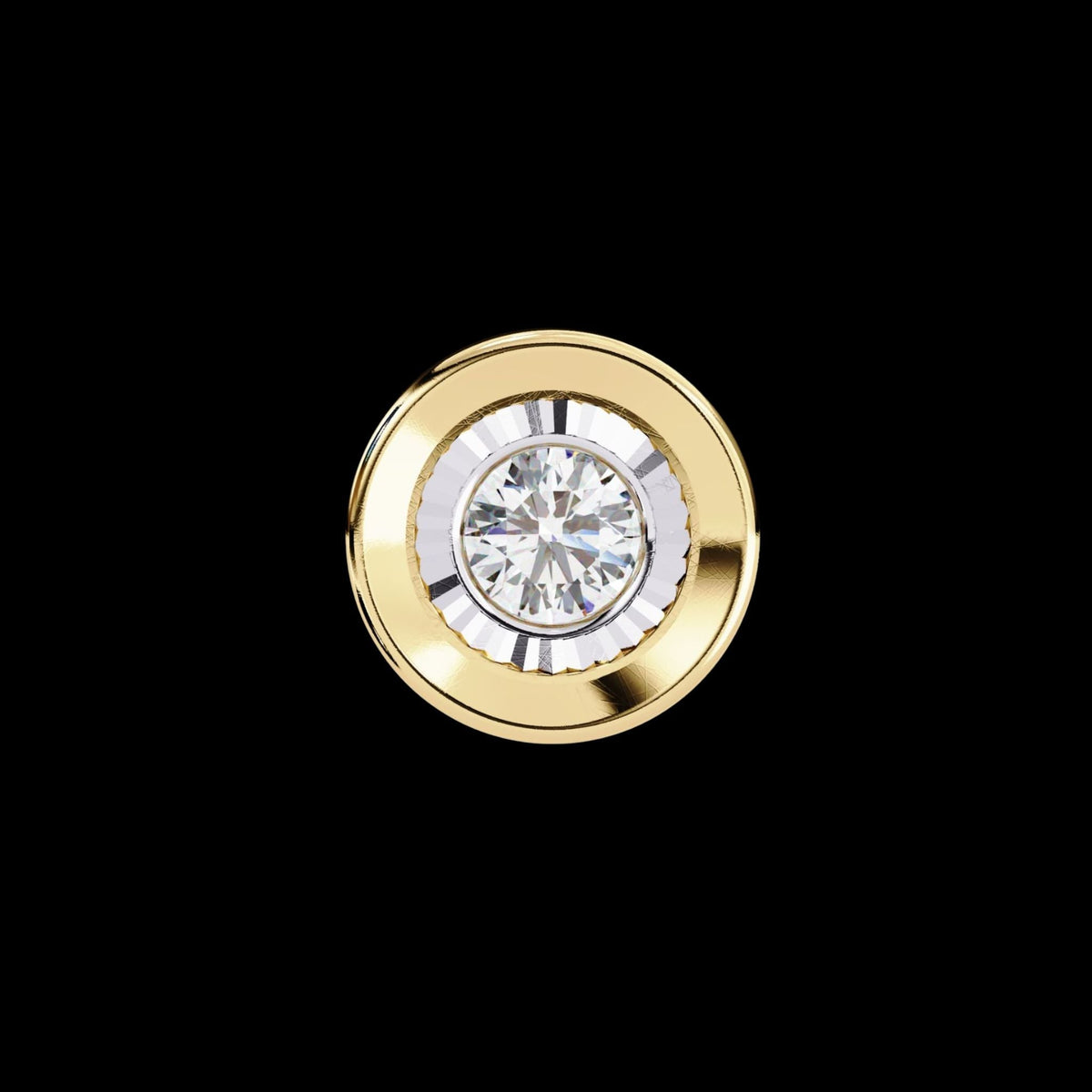 Round Lab Grown Diamond Miracle Plate Bezel Set Circular Pendant