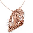 Divine Radha Krishna Peacock Frame Lab Grown Diamond Pendant - View 8