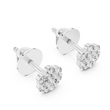 Noble Floral Cluster Round Cut Lab Diamond Stud Earrings - View 6