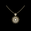 Floret Pattern Layering Pendant with Round Lab Grown Diamond