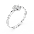 Delicate Floral Cluster Round Lab Diamond Engagement Ring - View 4