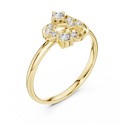 Nature Inspired Peacock Shape Moissanite Engagement Ring - View 2