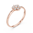 Delicate Floral Cluster Round Lab Diamond Engagement Ring - View 3