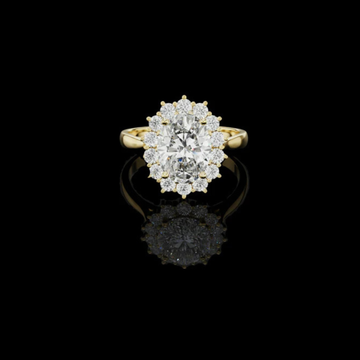 Oval Cut Cluster Halo Lab Diamond Ring