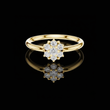 Delicate Floral Cluster Round Lab Diamond Engagement Ring