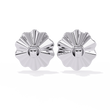 Sunburst Lab Diamond Round Center Flower Stud Earrings with Fluted Design - View 9