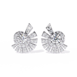Exquisite Moissanite Diamond Radiant Sunburst Round Diamond Statement Earrings - View 5