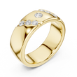 Round Cut Lab Grown Diamond Men's Swirl Channel Set Heavy Statement Ring - View 4