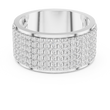 Round Cut Lab Grown Diamond Men's Multi Row Grid Pave Iced Out Statement Ring - View 3