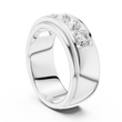 Round Cut Lab Grown Diamond Men's Heavy Gold Classic Wedding Ring - View 12
