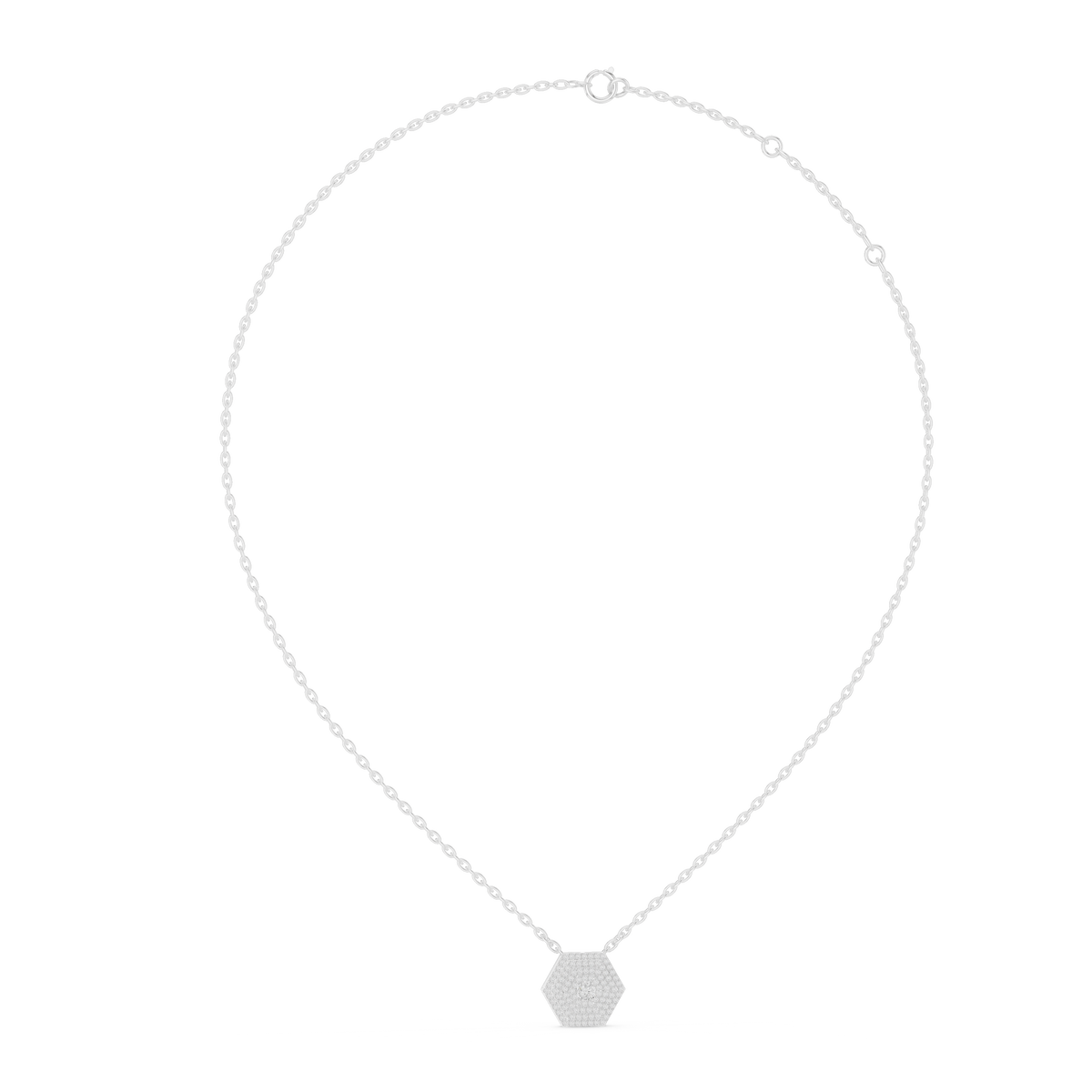 Symmetrical Layering Pendant with Round Lab Grown Diamond - View 12