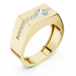 Round Cut Moissanite Diamond Men's Bezel Center Octagon Signet Ring - View 4