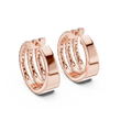 Triple Row Round Lab Diamond Hoop Earrings Everyday Statement Jewelry - View 11