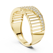 Round Cut Lab Grown Diamond Men's Vertical Pillar Cage Pave Statement Ring - View 7