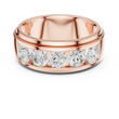 Round Cut Lab Grown Diamond Men's Heavy Gold Classic Wedding Ring - View 2