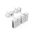 Sculpted Openwork Core Channel Style Grid Setting Round Lab Diamond Earrings - View 6
