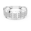Round Cut Lab Grown Diamond Men's Chevron Edge Geometric Statement Ring - View 3