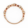 Round Moissanite Diamond Bezel Set Diamond Vine Design Band - View 12
