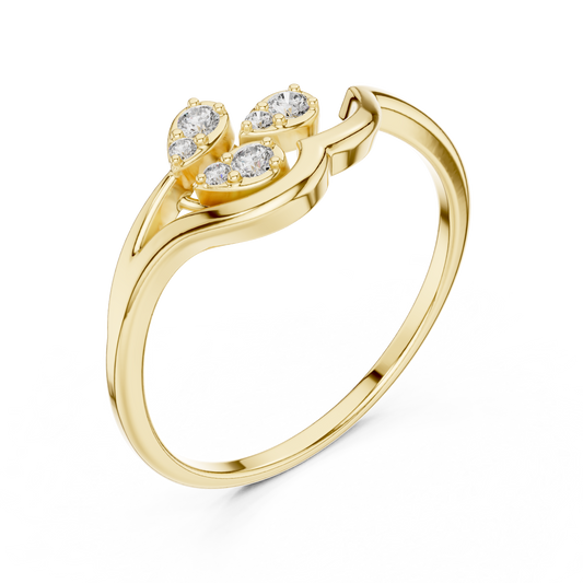 Teardrop Inspired Lab Diamond Bypass Ring - View 2