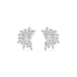 Floral Marquise Cut Moissanite Diamond Cluster Stud Earrings with Leaf Inspired Design - View 3
