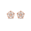Delicate Floral Round Lab Diamond Cluster Stud Earrings - View 2