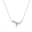 Bow Style Pave Lab Grown Diamond Knot Necklace - View 4