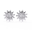 Floral Lab Diamond Marquise Cluster Stud Earrings with Round Center - View 8