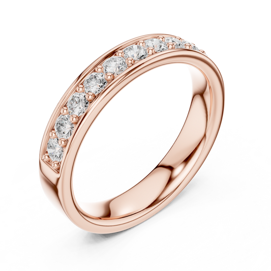 Channel Set Round Moissanite Diamond Eternity Ring For Women - View 2