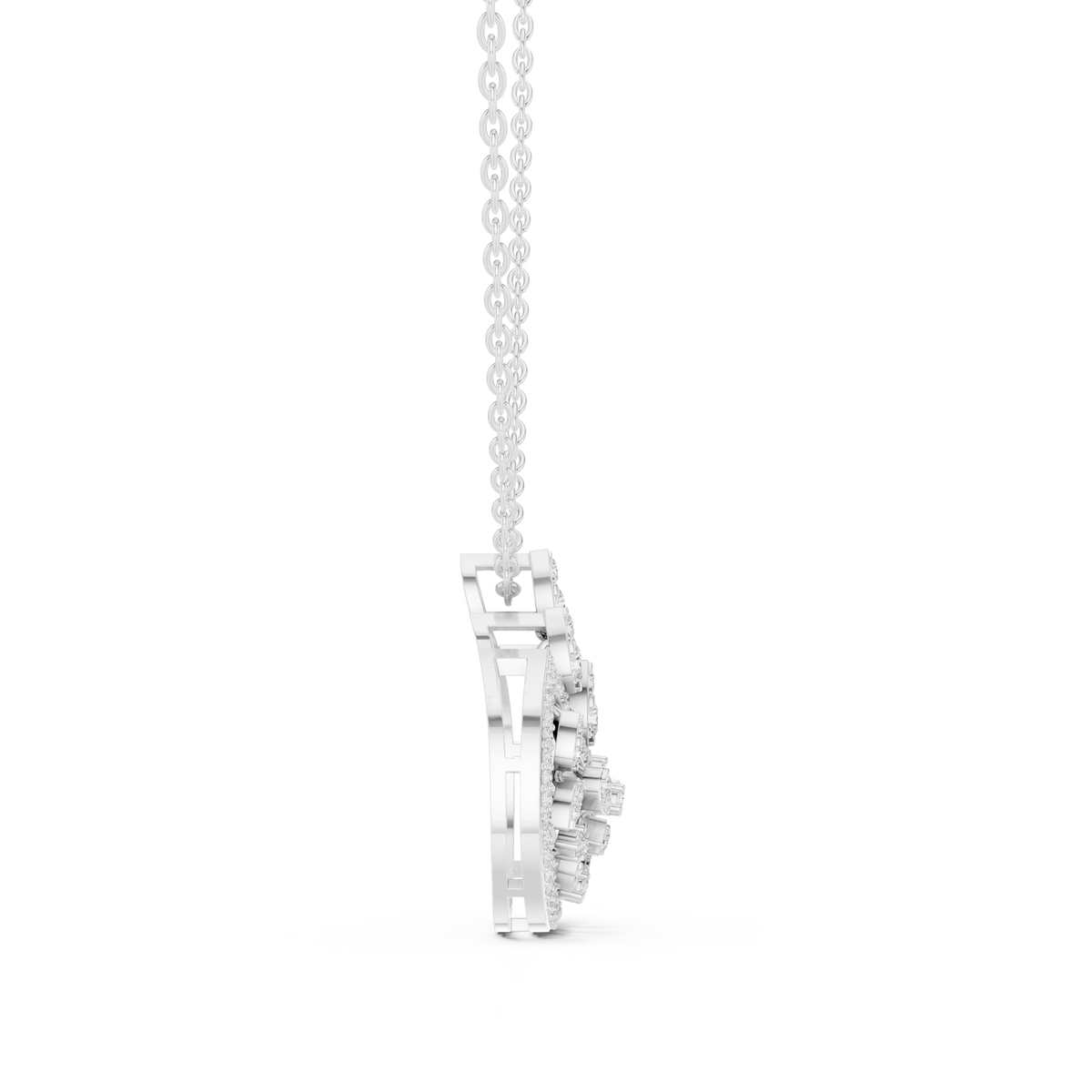 Chandelier Droplet Layering Pendant with Multi Stone Moissanite Diamond - View 6